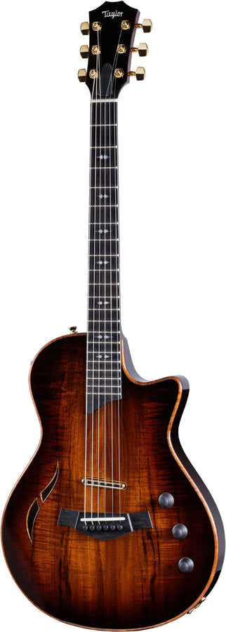 T5z Custom Bovenblad van Hawaiiaans koa, geschaduwde randburst