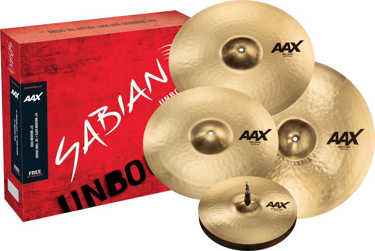 255XCPB Pakket AAX Promotieset 14/16/21 + 18" +9 Dagen Proef DRUMEO