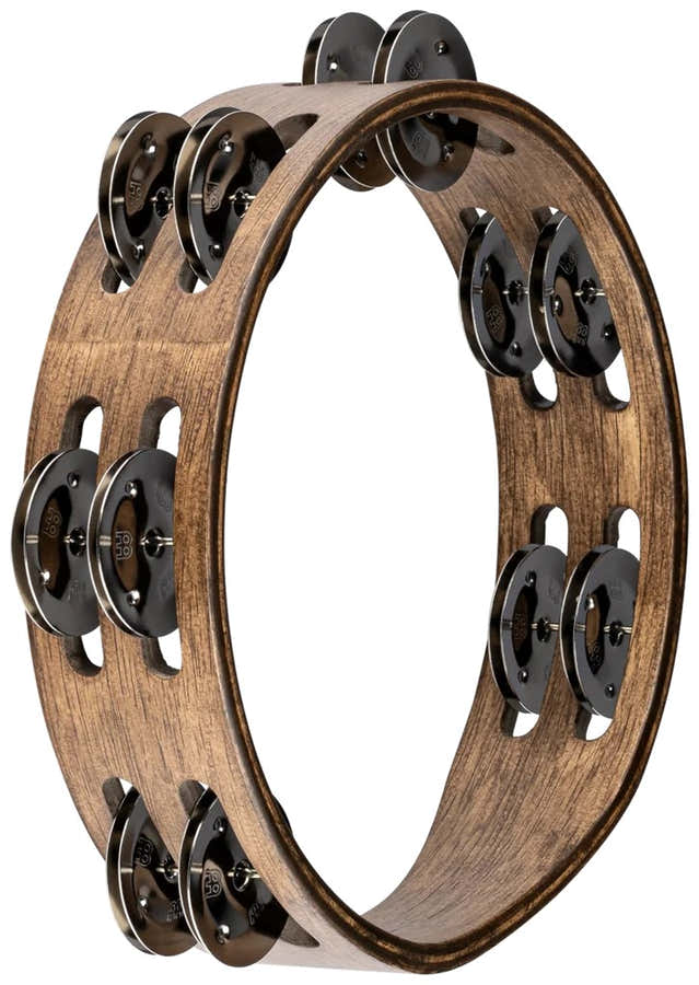 Houten Tamboerijn 8 Bruin Cimbalen Messing