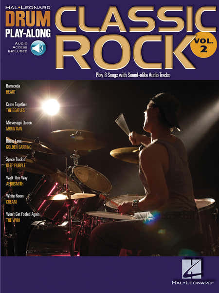 Hal Leonard Drum Play Along Vol.02 Classic Rock + Audio En Ligne