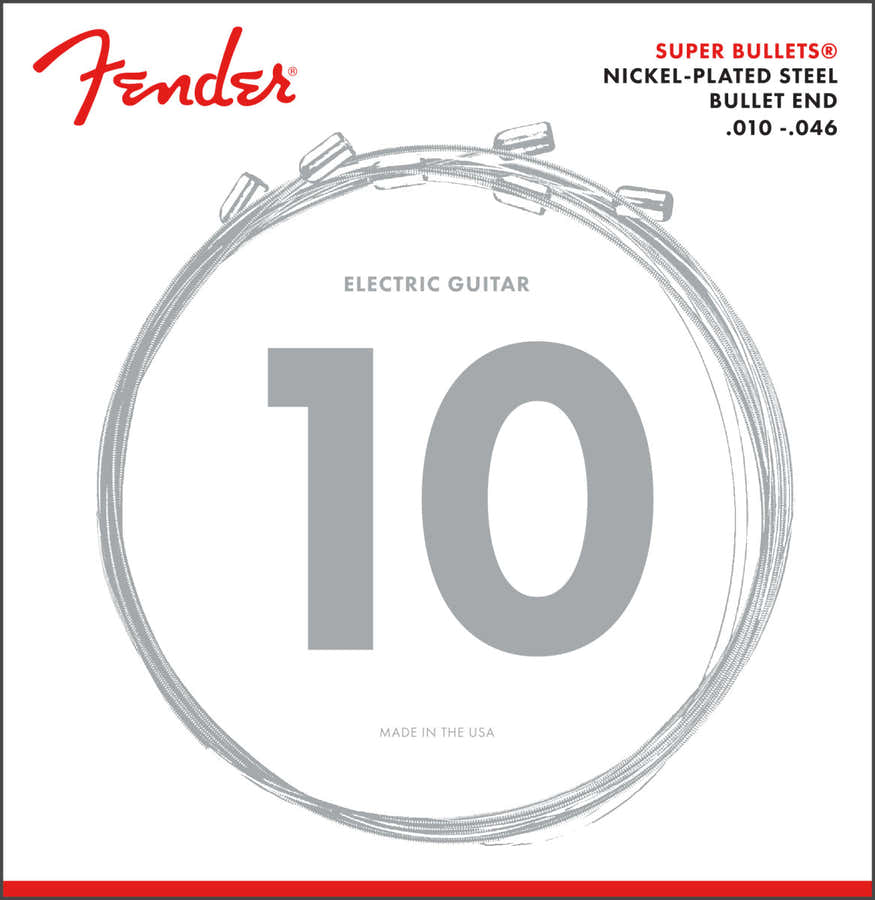 SUPER BULLET STRINGS NICKEL PLATED STEEL BULLET END 3250R GAUGES .010-.046 (6)