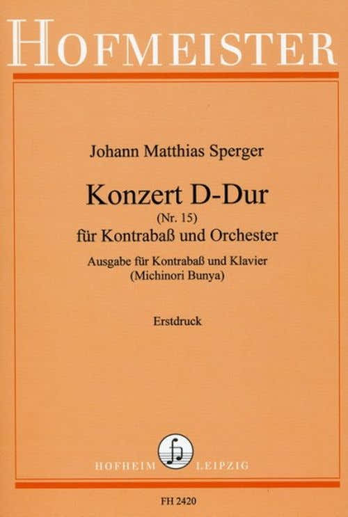 SPERGER JOHANN MATTHIAS - KONZERT D-DUR N°15 - CONTRABAS & PIANO