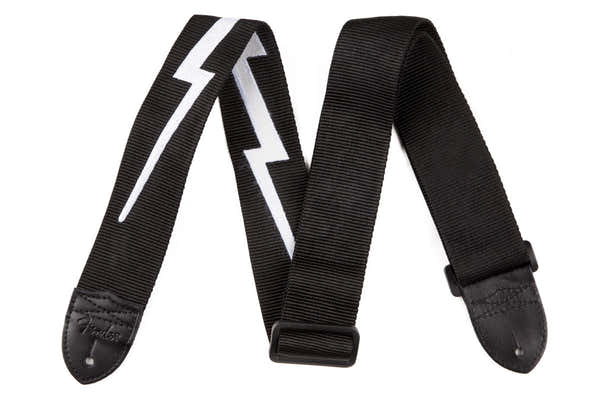 2" Nylon gitaarband met bliksemschicht Zwart
