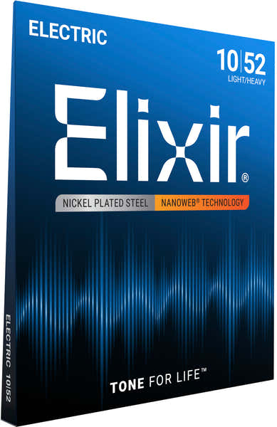 Elixir 12077 Nanoweb Light Heavy 10-52