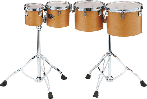 HIGH-PITCHED 4PC SINGLE HEAD CONCERT TOM SET VINTAGE ANTIQUE MAPLE