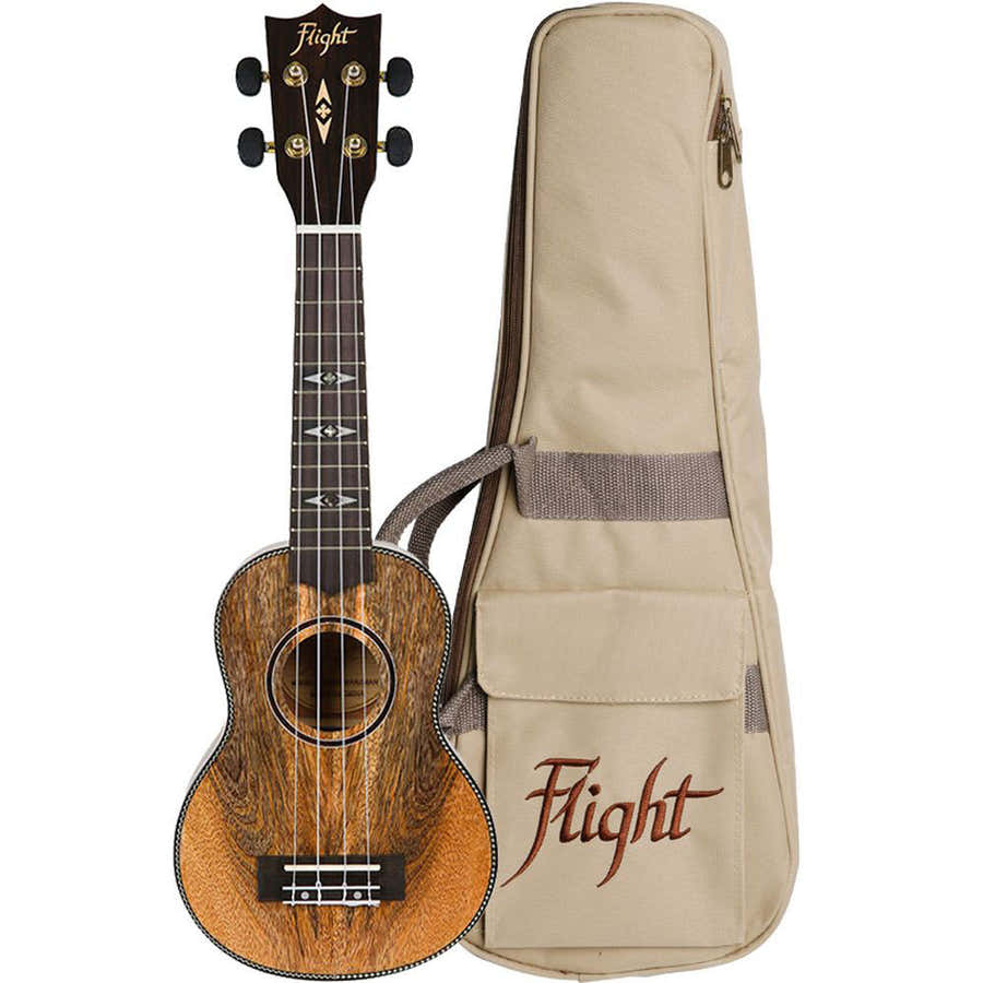 Dus450 Sopraanukelele van mangohout (met tas)