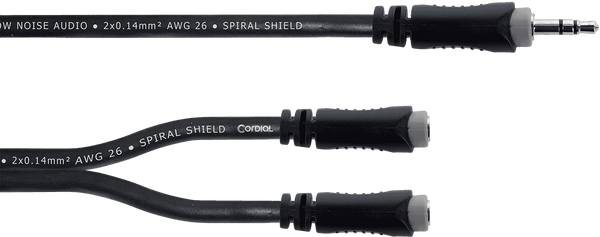 Y-Kabel Stereo-Mini-jack/2 Stereo-Mini-jackbussen 30 CM