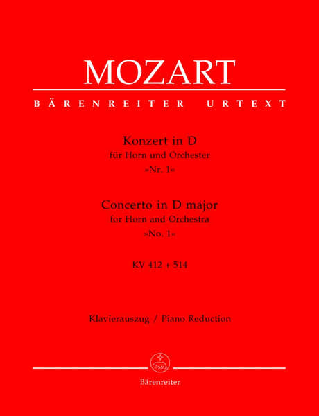 Barenreiter Moz W.A. - Concerto N°1 En Re Majeur Kv 412 + 514 (386D) Pour Cor Et Orchestre - Cor Piano