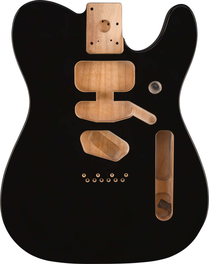 Deluxe Telecaster SSH Elzenhouten Body Moderne Brugmontage, Zwart