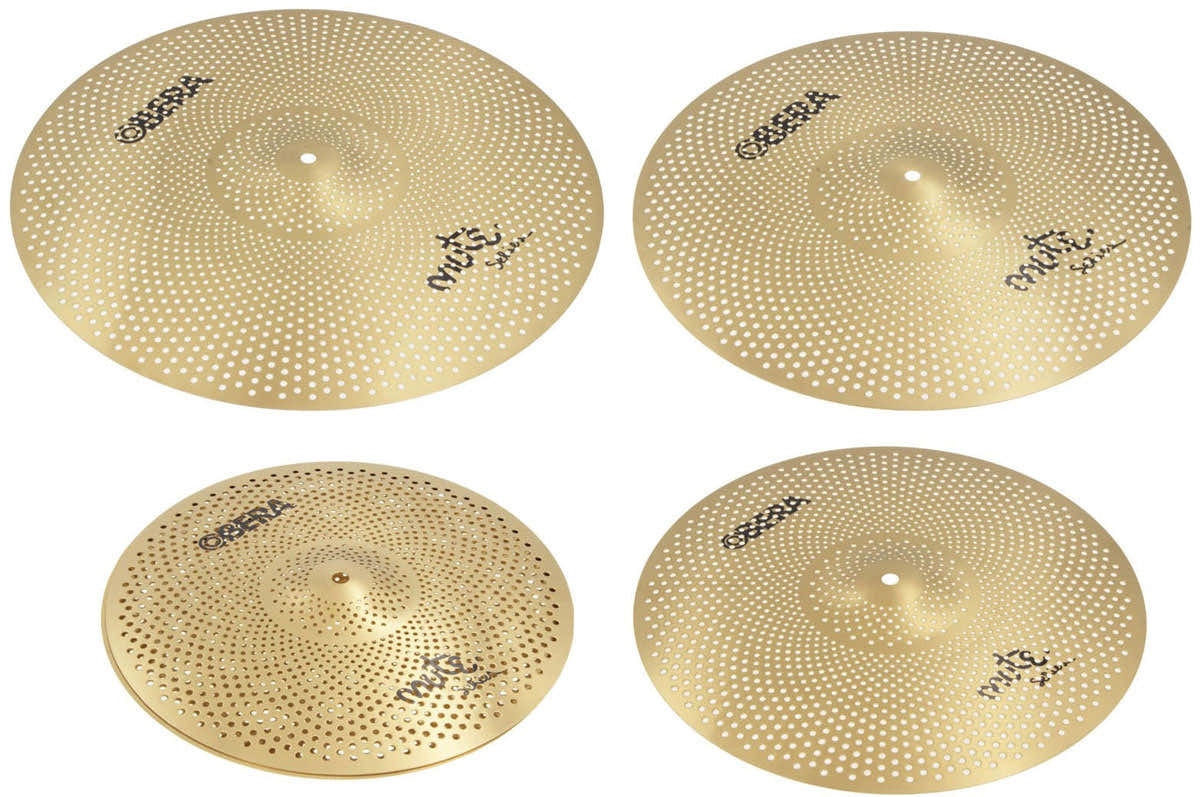 Mute 4x Silent Cymbals Set - 14" 16" 18" 20" - Brass Finish