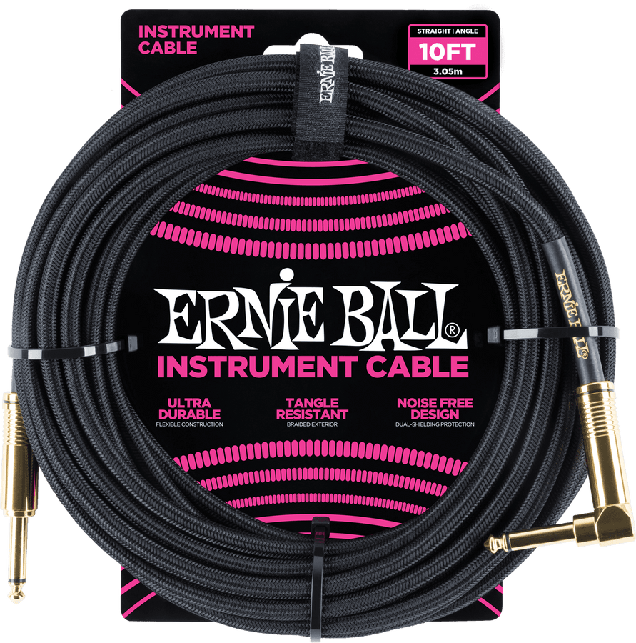 Instrumentkabels Gevlochten Mantel Jack/jack Haaks 3M Zwart