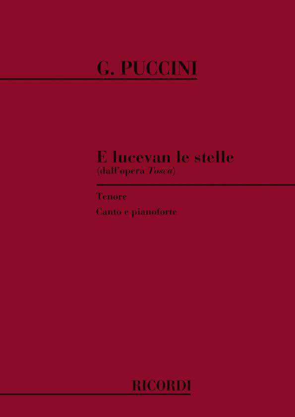 PUCCINI G. - TOSCA: E LUCEVAN LE STELLE - CHANT ET PIANO