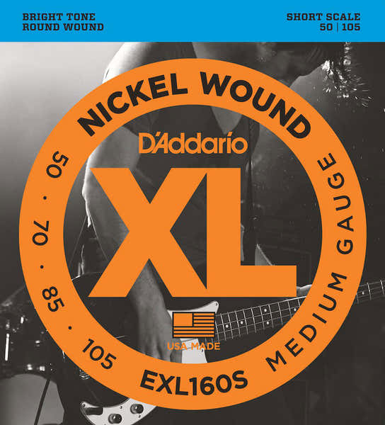 D'ADDARIO EXL160S nikkel omwonden korte mensuur medium 50-105