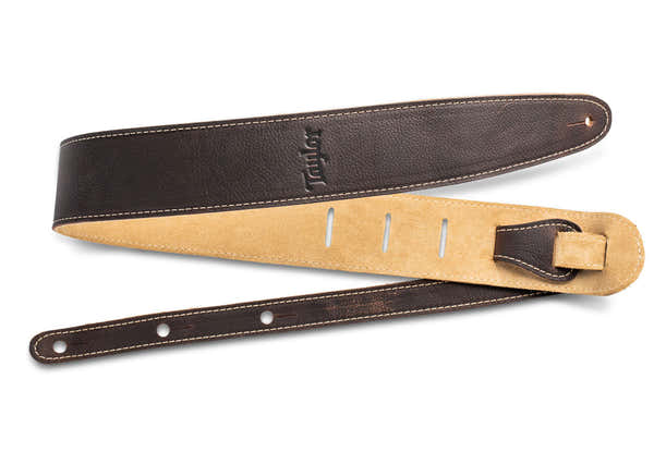 Taylor Guitars STRAP CHOCOLATE BROWN LEATHER SUEDE BACK 2.5"