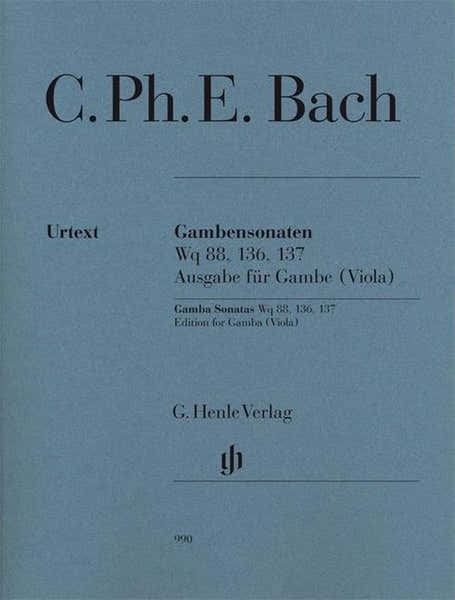 Henle Verlag C.P.E. - Gambensonaten Wq 88 136 137