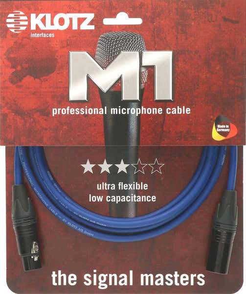 Klotz M1 MIC CABLE BLUE 10 M XLR 3P. F/M NEUTRIK