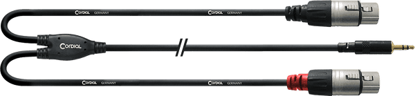 Cordial Y-Splitterkabel Minijack Stereo/2 XLR Vrouwelijk Lange 3 M