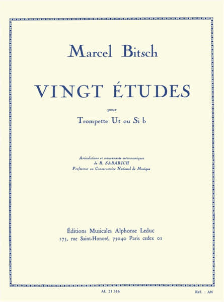 Leduc Bitsch Marcel - 20 Etudes - Trompette