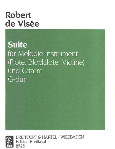 Edition Breitkopf Visee Robert De - Suite G-Dur - Recorder Guitar