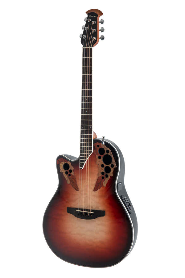 Elektro-Akoestische Gitaar Celebrity Elite Plus Mid Cutaway Lefthand Ruby Burst