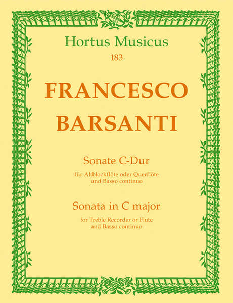 Hortus Musicus Barsi, F. - Sonate Fur Altblockflote Oder Querflote Und Basso Continuo C-Dur
