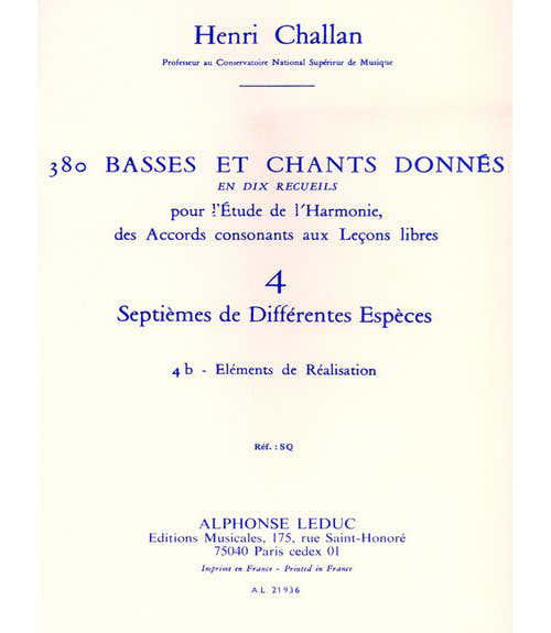 Leduc Challan H. - 380 Basses et Chants Donnes Vol.4b