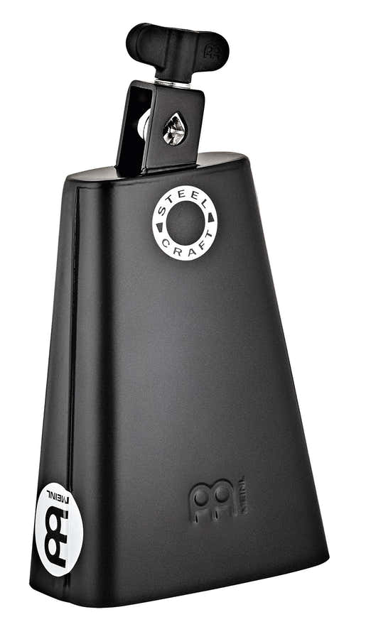 7" Steel Craft Line Cowbell Black Powder Coated Big Mouth Low Pitch