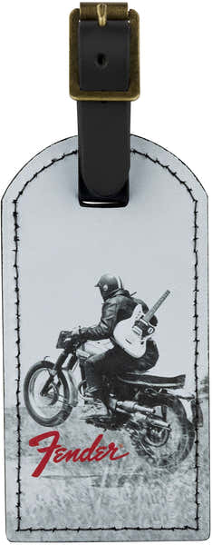 Fender Bagagelabel Vintage Advertentie Motorrijder