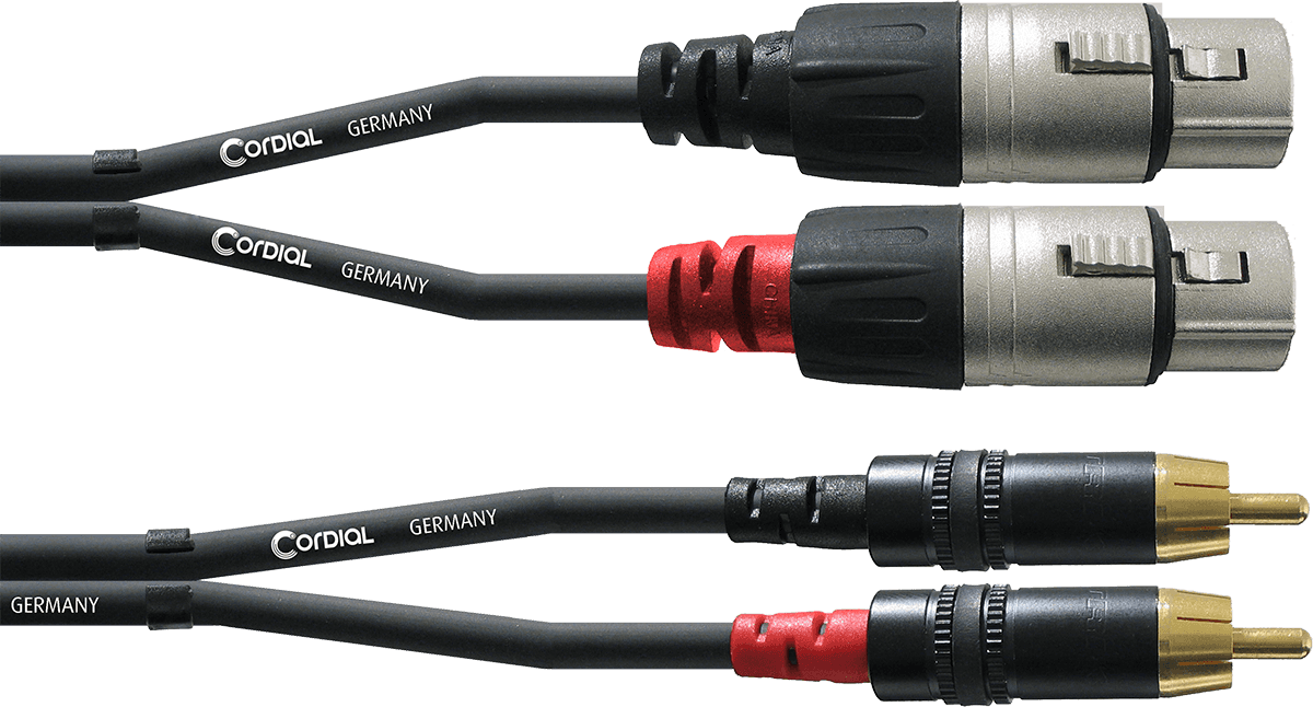 Dubbele Audiokabel XLR Female/RCA 3 M