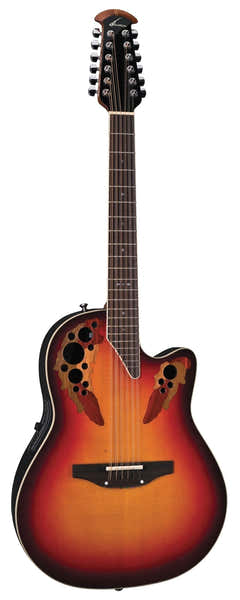 Ovation Elektro-Akoestische Gitaar Standard Elite Deep Contour Cutaway 12-String New England Burst