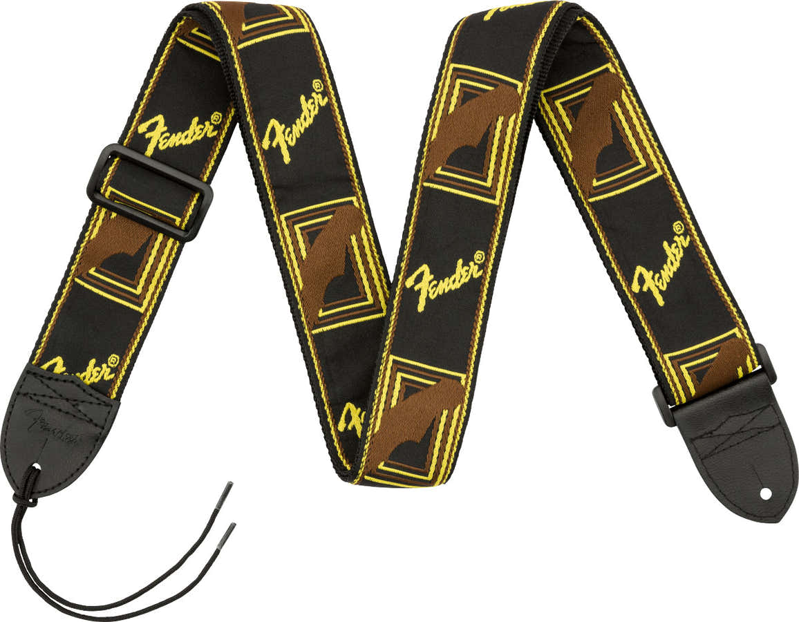 2 Monogramgitaarband Zwart/Geel/Bruin