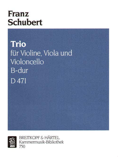 Schubert Franz - Strijktrio in Bes majeur D 471 - Viool Altviool Cello