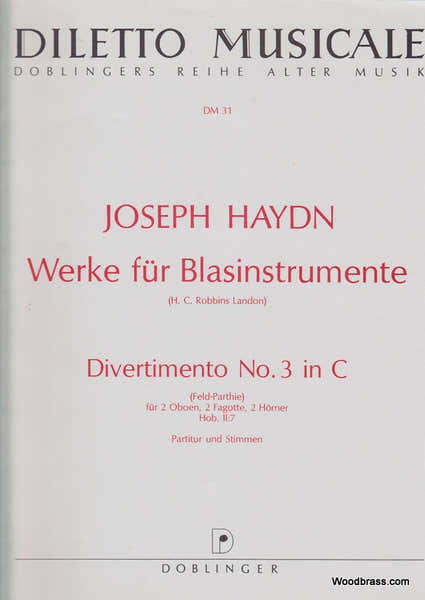 Doblinger Haydn Joseph - Divertimento N°3 In C Hob.ii:7 - Conducteur & Parties