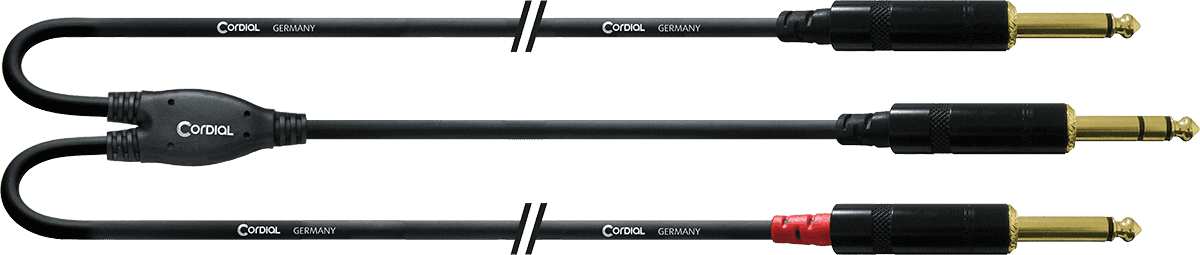 Audiokabel Stereo-Jack - 2 lange Mono-Jacks 3 M