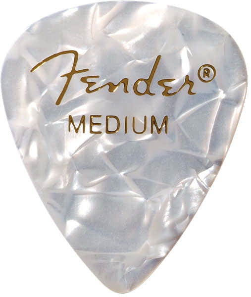 Premium Celluloid 351-vorm Plectrums Medium White Moto 12-pack