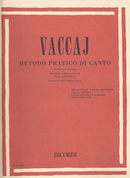 Vaccaj - Praktische zangmethode (S of T) Met CD
