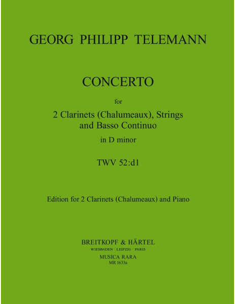 Edition Breitkopf Telemann - Concerto D-moll TWV 52:D1 TWV 52:D1