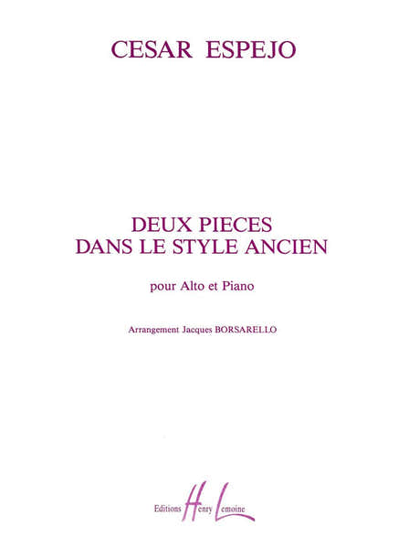 Lemoine Ejo Cesar - Pieces Dans Le Style Ancien (2) - Alto Piano