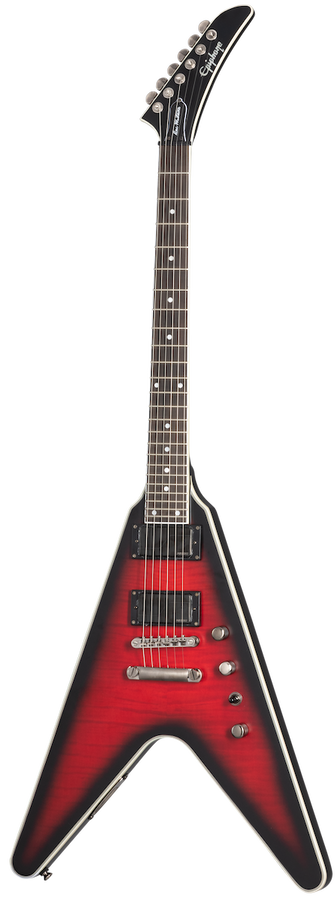 Flying V Artist Dave Mustaine Prophecy + Case Aged Dark Red Burst Ibg