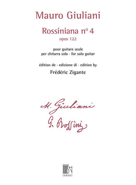 Durand Giuliani - Rossiniana N° 4 (opus 122) - Edition De Frederic Zigante