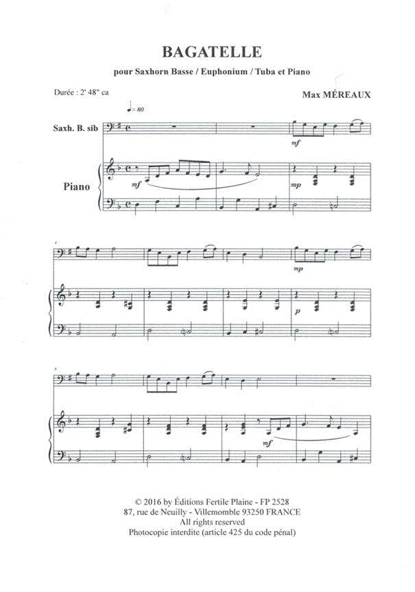 Mereaux Max - Bagatelle - Tuba en piano
