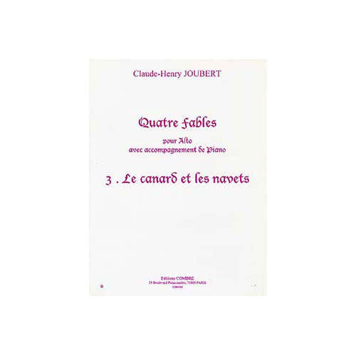 Joubert CLAUDE-henry - Vier fabels Bd.3 : De eend en de rapen - Altviool en piano