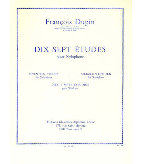 Dupin F. - 17 etudes - Xylofoon