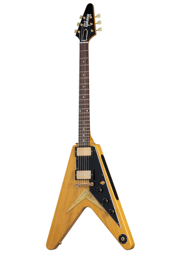 Flying V Korina 1958 Zwarte slagplaat Naturel CSHR