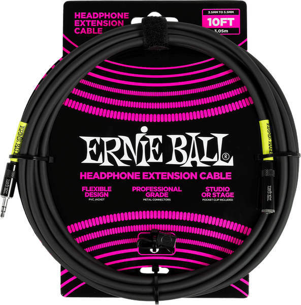 Ernie Ball Effects Stereo MINI-jack naar MINI-jack Verlengkabel 3M Zwart