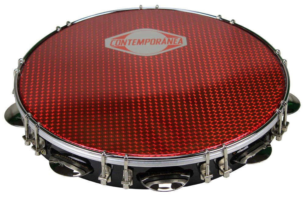 C-PF12-01BR - PANDEIRO 12" BLACK - SKIN RED - BSTOCK