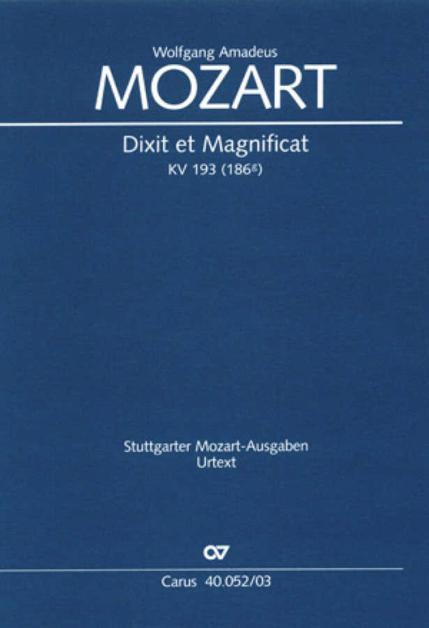 Mozart W.a. - Dixit & Magnificat C majeur KV 193 - Vocale partituur