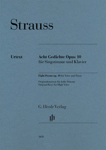 Strauss Richard - Huit Poemes Op.10 - Voix Haute & Piano