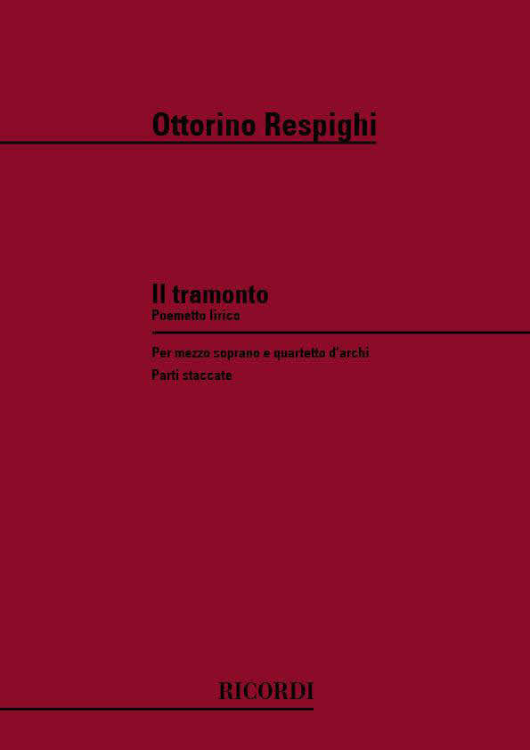 RESPIGHI O. - TRAMONTO - QUATUOR A CORDES