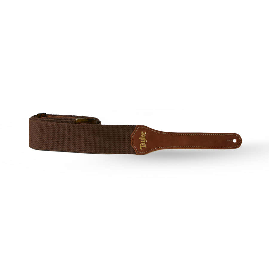 4001-20 GS Mini gitaarband chocoladebruin katoen 2" amberkleurige gesp